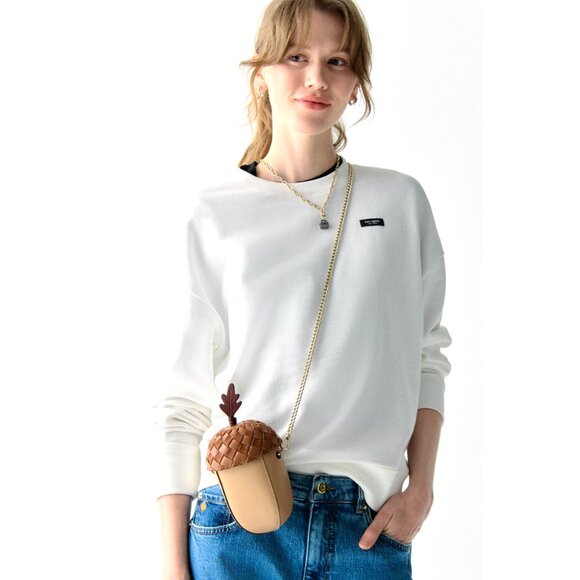 New Kate Spade 3d Acorn Crossbody Smooth Leather Brown Multi - Picture 2 of 5